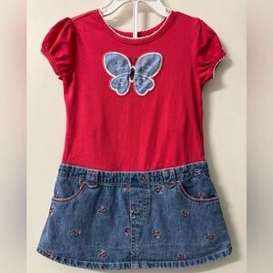 Vintage Faded Glory Knit and Denim Dress size 4/4T